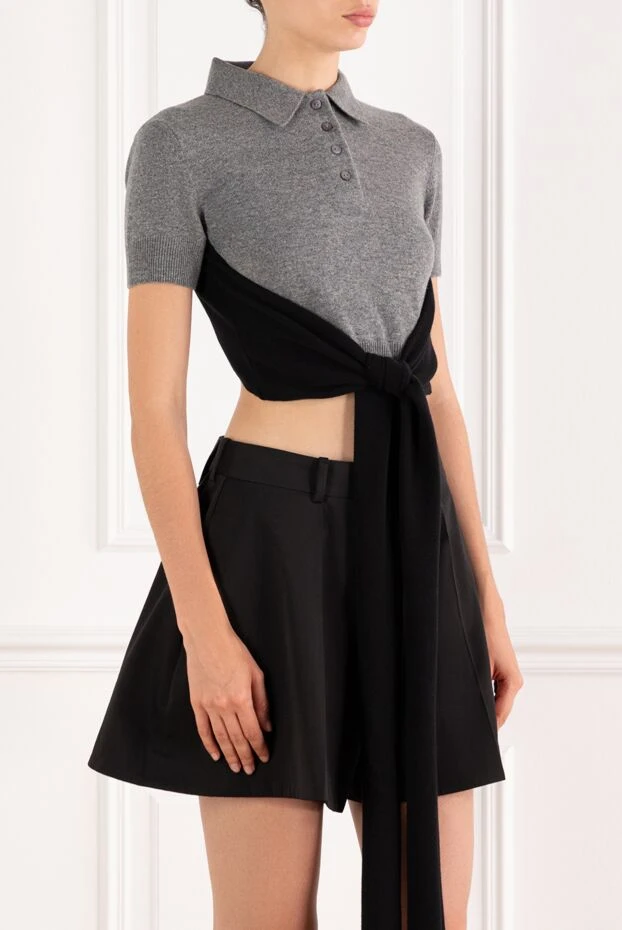 Loewe cropped polo sweater made of wool and cashmere, gray 189353 - photo 3