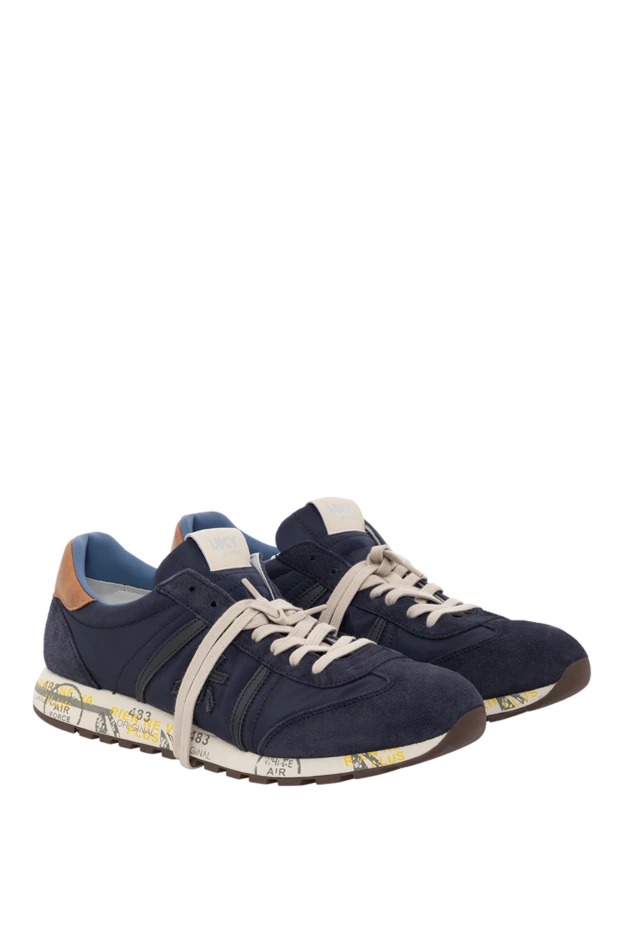 Premiata кросівки moe run сині чоловічі з інноваційною підошвою з pebax 189385 - фото 3
