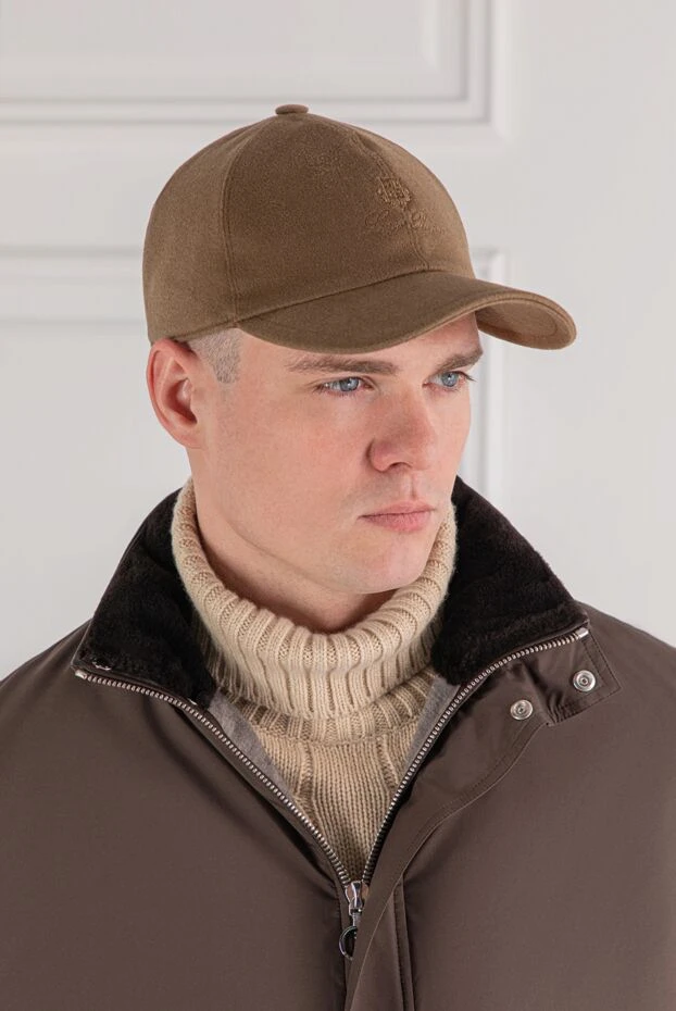 Loro Piana light and warm cashmere baseball cap brown men's 189392 - photo 2