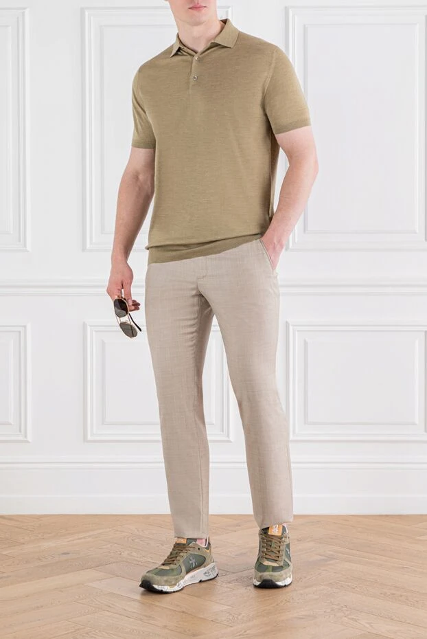 Loro Piana рубашка поло wish из шерстяной пряжи бежевая мужская 189395 - фото 2