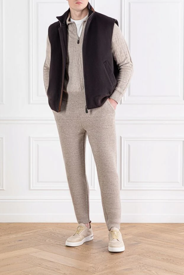 Loro Piana feriolo beige half-zip cashmere and linen walking suit 189397 - photo 2