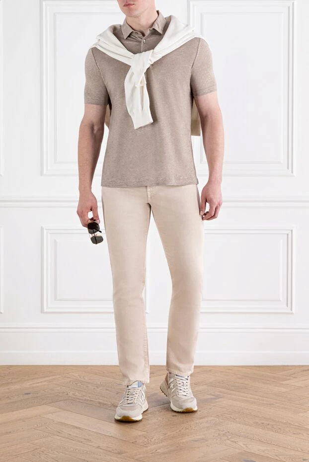 Loro Piana quarona 5 pocket jeans in beige cotton denim 189398 - photo 2