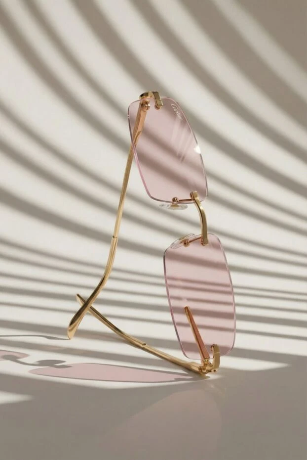 Cartier солнцезащитные очки panthere без оправы из металла 189430 - фото 2