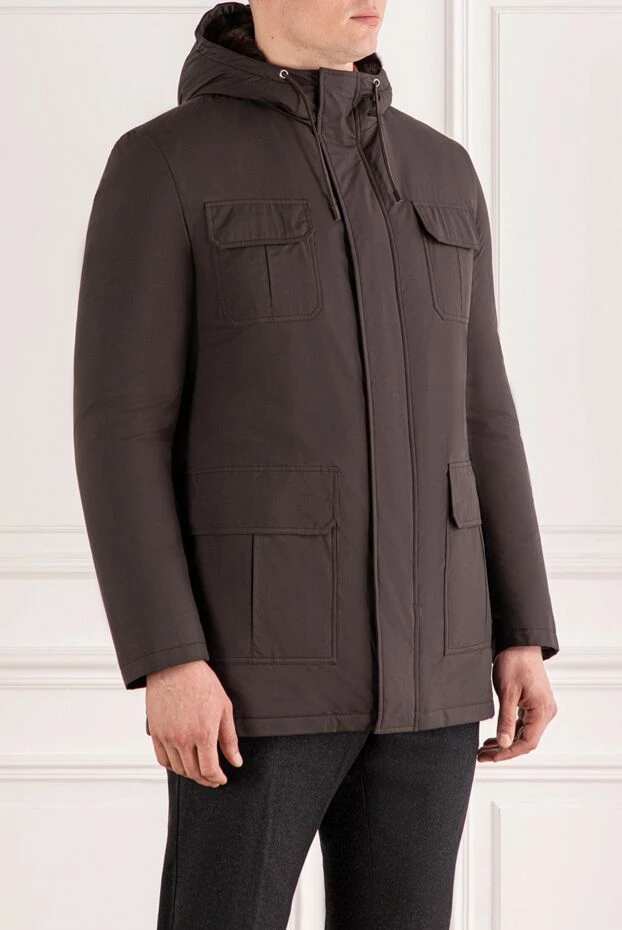 Seraphin insulated men's parka with hood and fur inside, black 189563 - photo 3