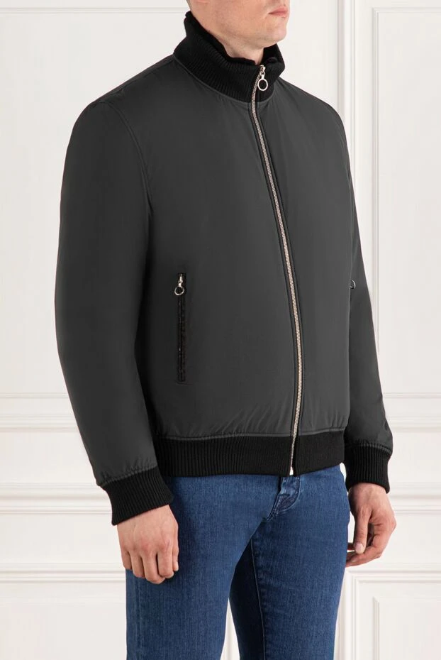 Seraphin insulated bomber jacket with fur, zipper and knitted collar 189564 - photo 3