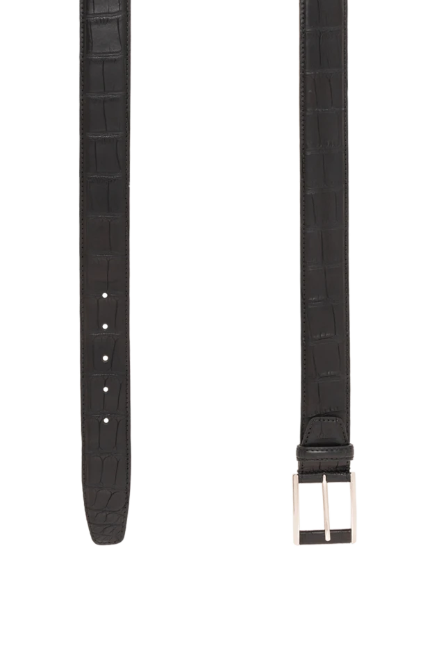 Cesare di Napoli men's black alligator leather belt 189572 - photo 3