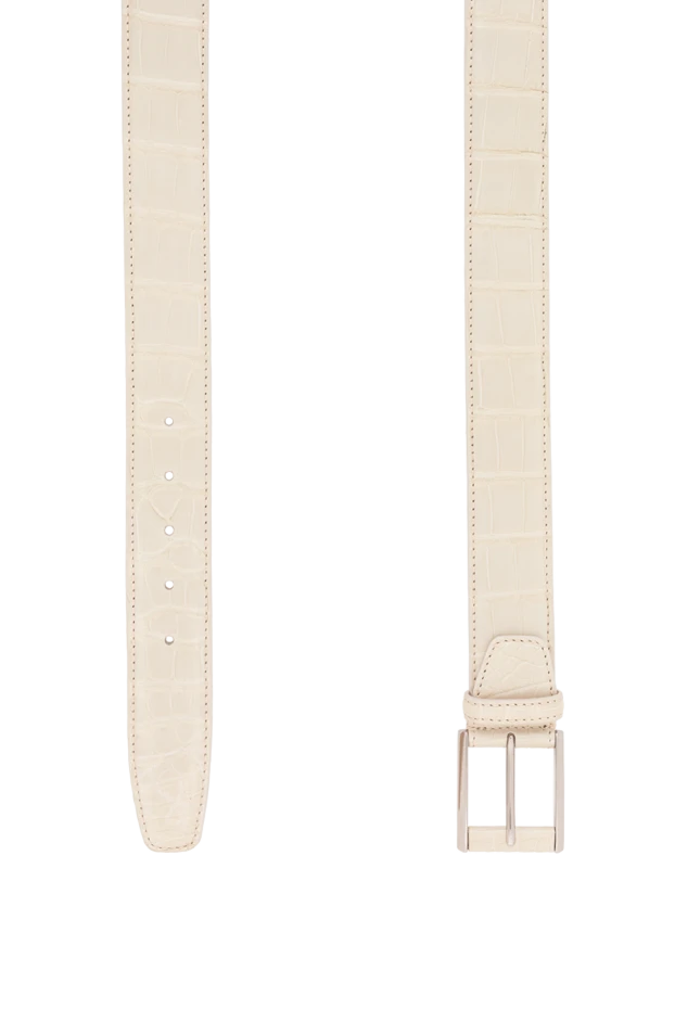 Cesare di Napoli men's white alligator leather belt 189573 - photo 3