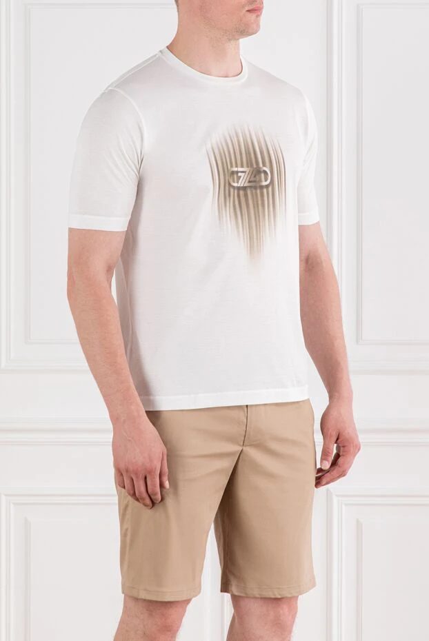 Zilli white cotton t-shirt with blurred print effect 189590 - photo 3