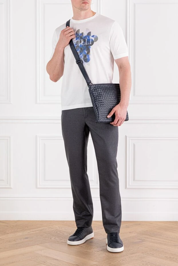 Zilli white t-shirt with abstract blue pattern and logo 189592 - photo 2