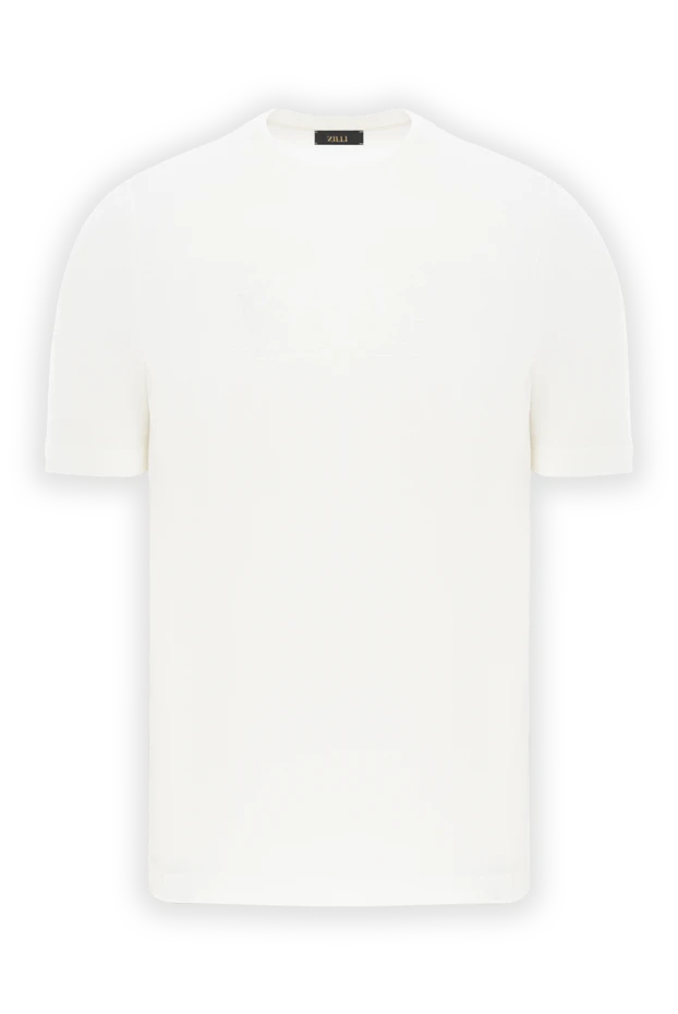 Cotton T-shirt with embossed branding without contrast - photo 1