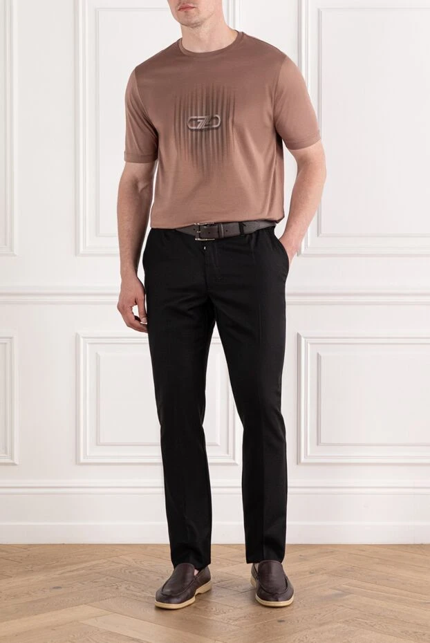 Zilli coffee-colored t-shirt with brand logo 189597 - photo 2