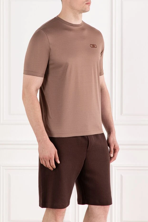 Zilli basic brown t-shirt with contrasting branding 189598 - photo 3