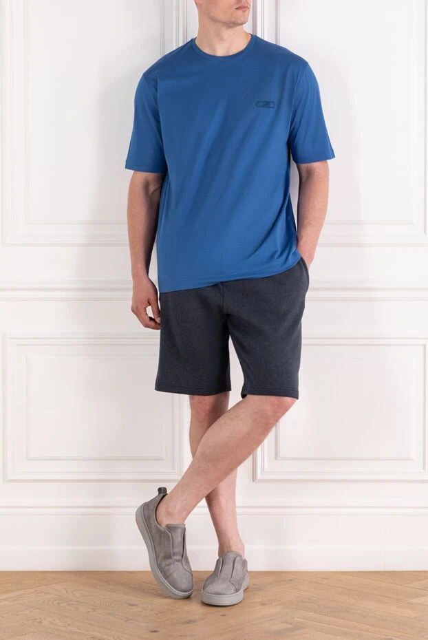 Zilli blue cotton t-shirt with embroidered logo 189599 - photo 2