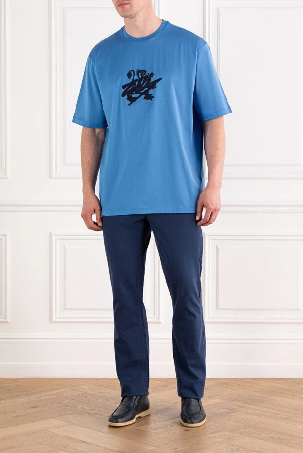 Zilli сotton t-shirt with contrast embossed logo and symbols 189604 - photo 2