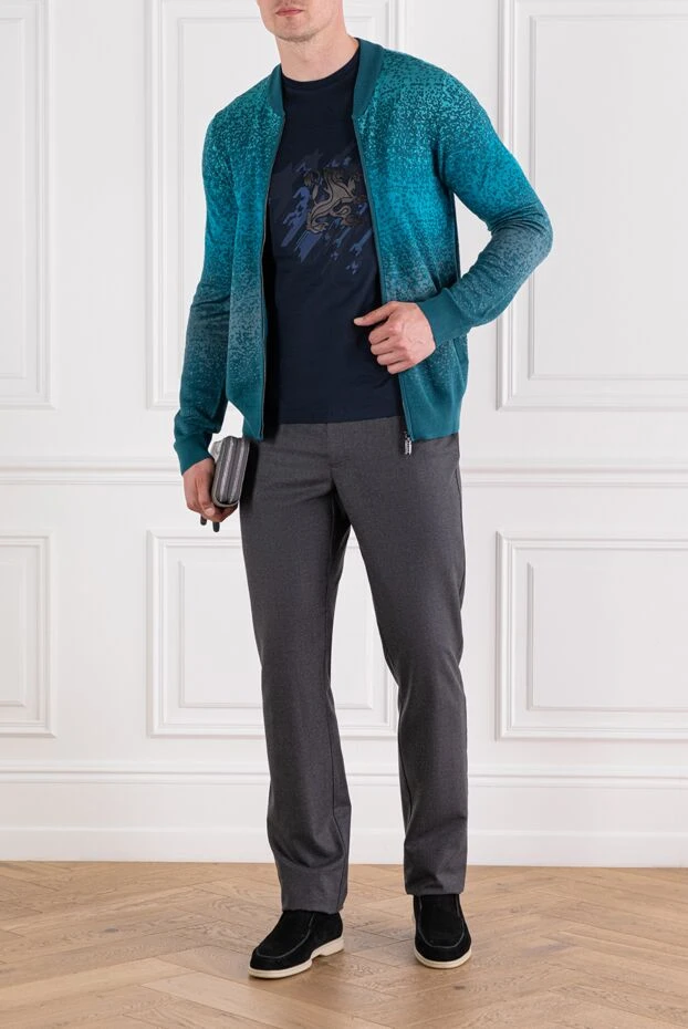 Zilli dark blue t-shirt with graphic print and lion emblem 189606 - photo 2