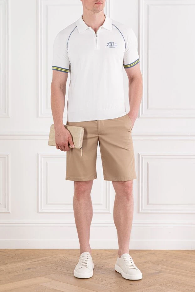 Zilli white polo with est 1965 embroidery and accent cuffs 189611 - photo 2