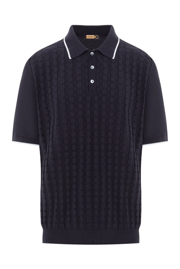 Zilli knitted polo with textured check and contrast trim on the collar 189614 - photo 1