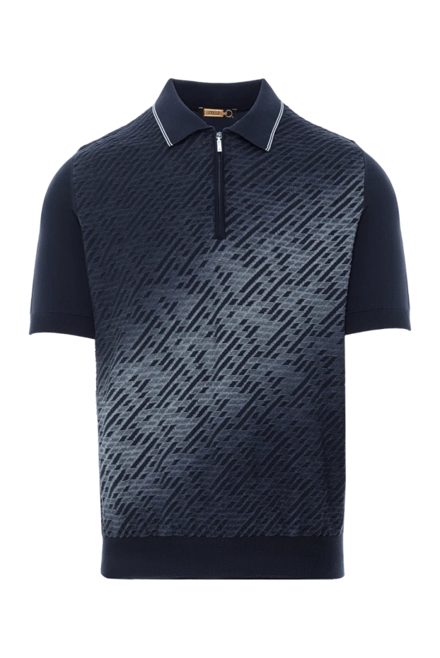 Трикотажное поло с эффектом градиента на молнии - фото 1