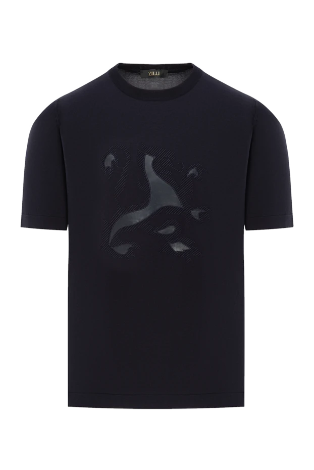 Zilli short sleeve jumper with raised leather applique on the chest 189619 - photo 1