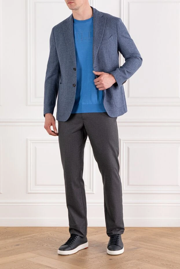 Zilli bright blue jumper with textured logo on the chest 189620 - photo 2