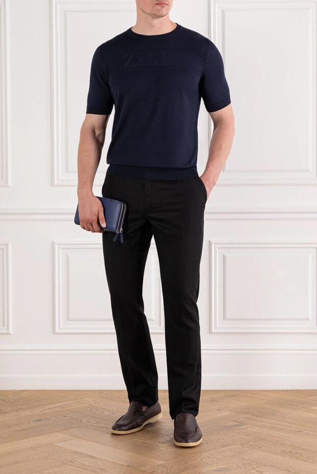 Zilli dark blue jumper with embroidered logo on the chest 189624 - photo 2