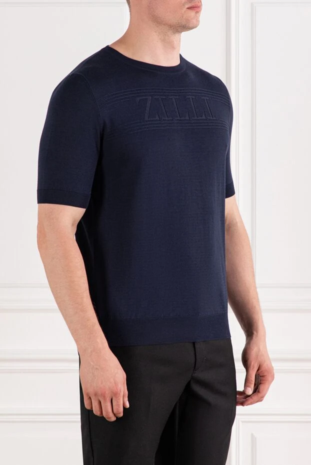 Zilli dark blue jumper with embroidered logo on the chest 189624 - photo 3