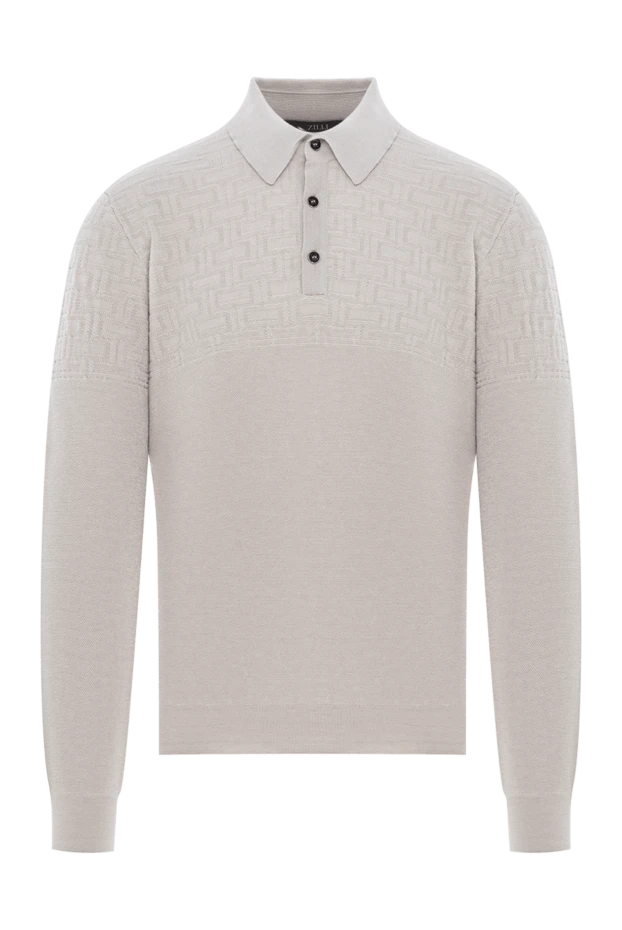 Трикотажне поло з фактурним візерунком у фірмовому стилі - фото 1