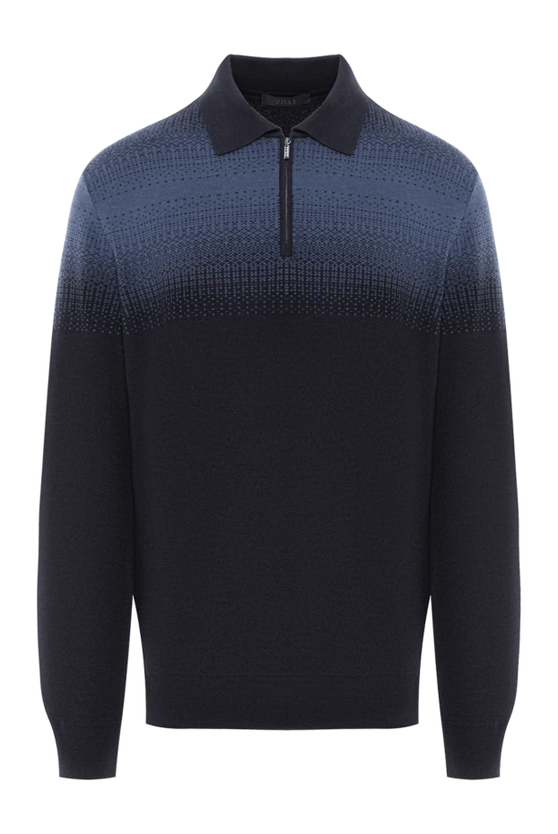 Zilli wool polo with cashmere and silk in blue gradient 189628 - photo 1