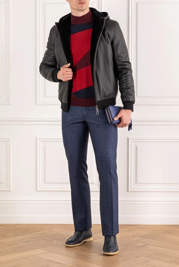 Zilli men's jumper with stand-up collar and geometric decor 189635 - photo 2