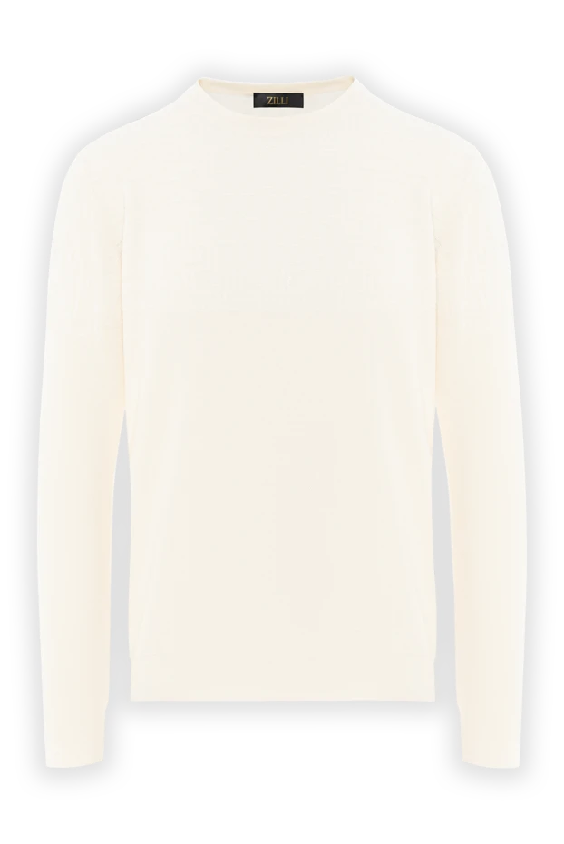 Zilli джемпер из тонкой шерсти цвета слоновой кости с фактурной вязкой 189637 - фото 1