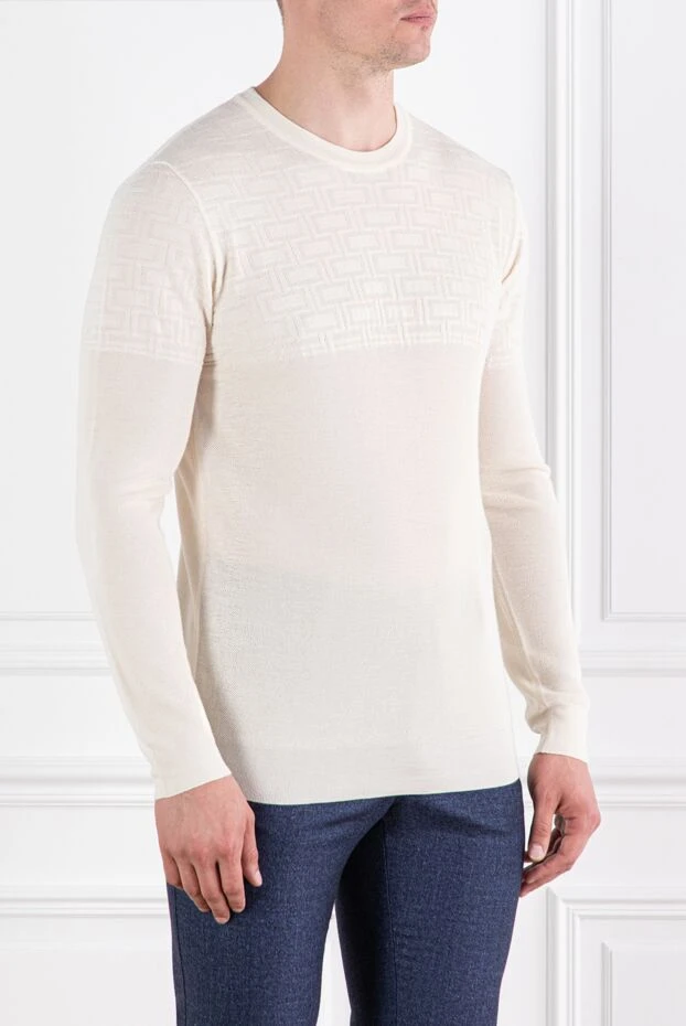 Zilli ivory fine wool jumper with textured knit 189637 - photo 3