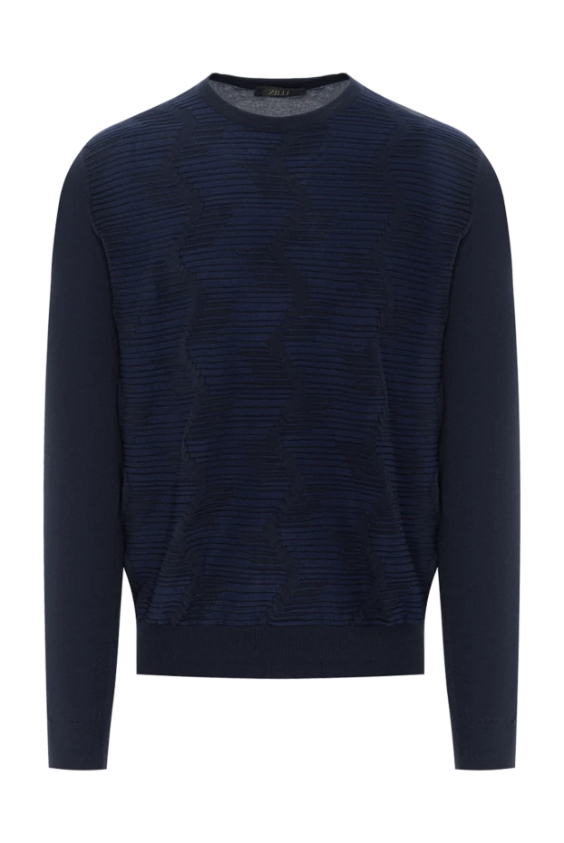 Zilli dusty blue silk and cotton jumper with a soft texture 189638 - photo 1