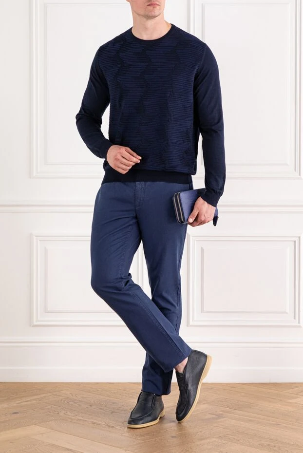 Zilli dusty blue silk and cotton jumper with a soft texture 189638 - photo 2