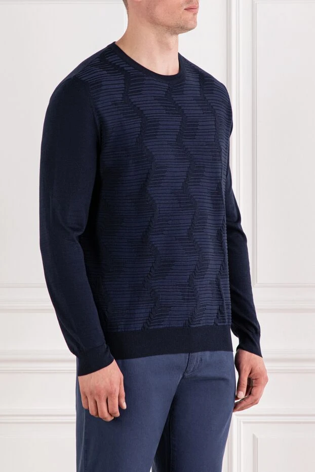 Zilli dusty blue silk and cotton jumper with a soft texture 189638 - photo 3