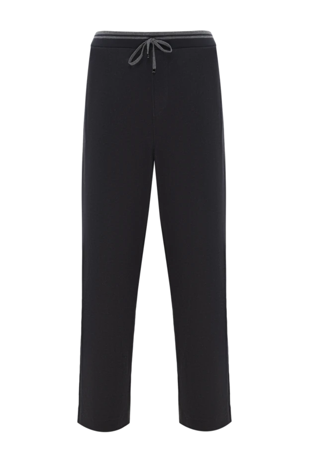 Zilli cotton and silk trousers with drawstrings and elastic waist blue 189645 - photo 1