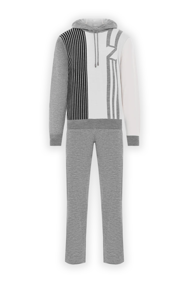 Zilli wool and silk suit with graphic hoodie and straight trousers 189646 - photo 1