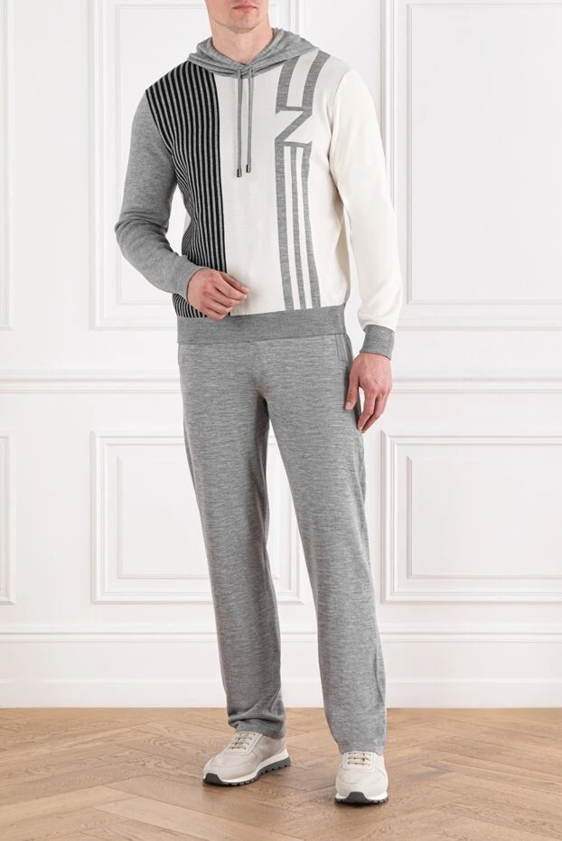Zilli wool and silk suit with graphic hoodie and straight trousers 189646 - photo 2