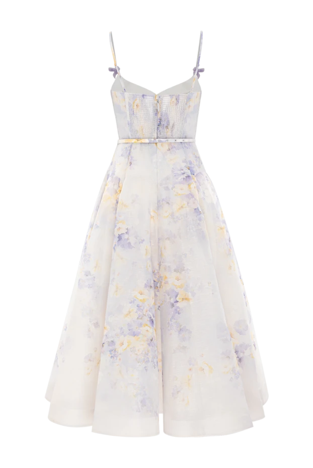 Zimmermann crush twist front lilac floral silk linen midi dress 189661 - photo 2