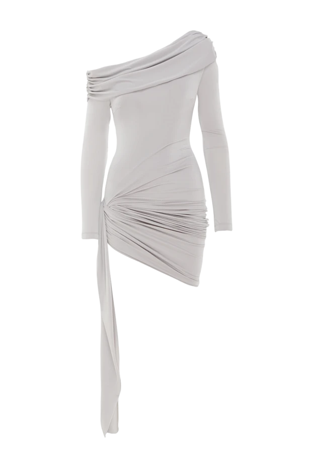 Khela асиметрична сукня на одне плече з драпіруванням та подовженою вставкою сіра 189682 - фото 1