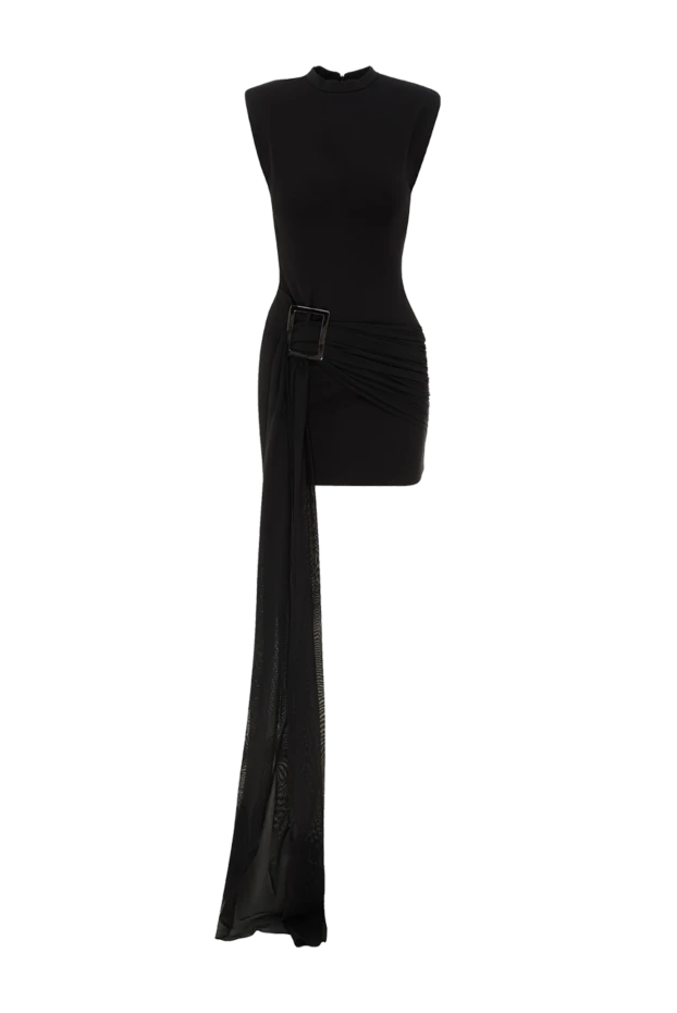 Khela чорна сукня міні з еластичної тканини з драпіруванням та акцентною пряжкою 189684 - фото 1