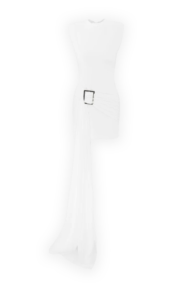 Khela біла сукня міні з еластичної тканини з драпіруванням та акцентною пряжкою 189685 - фото 1