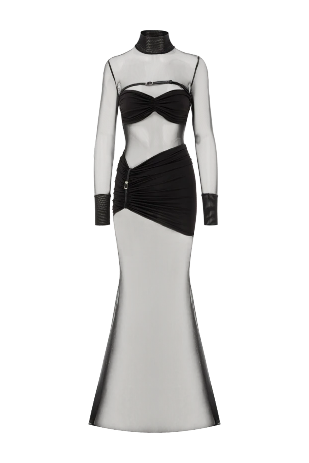 Khela сукня максі з довгим рукавом та ліфом бюстьє під напівпрозорою сіткою 189689 - фото 1