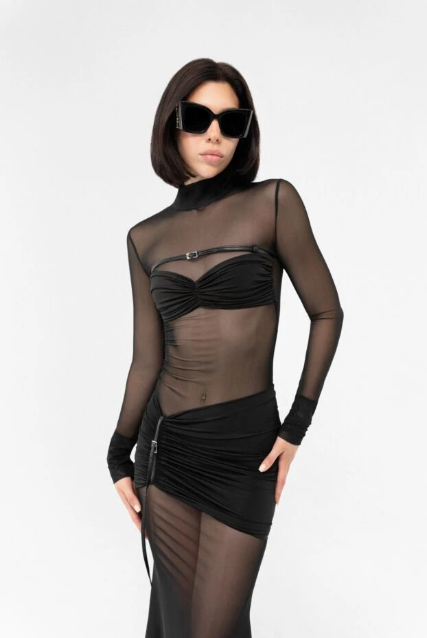 Khela платье макси с длинным рукавом и лифом бюстье под полупрозрачной сеткой 189689 - фото 2