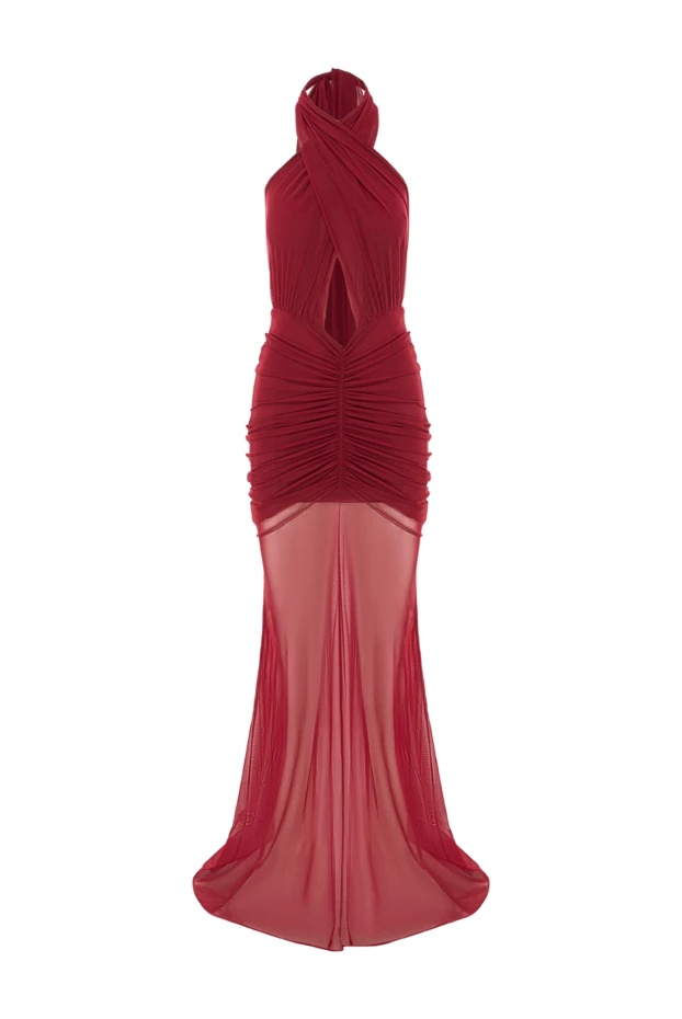 Khela сукня максі forbidden із сітки у бордовому кольорі 189692 - фото 1