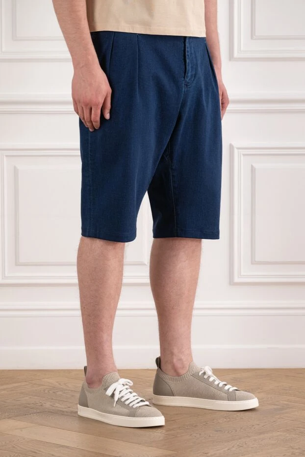 Scissor Scriptor men's jeans with tucks and cuffs made of thick dark denim 189703 - photo 3
