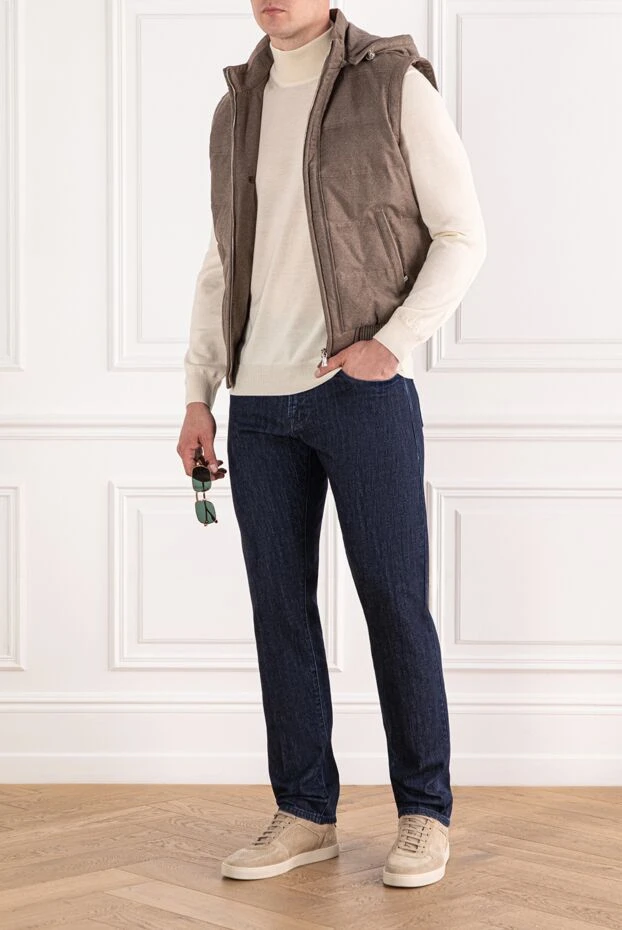 Темно-сині джинси з вінтажною фактурою та зручною посадкою - фото 2