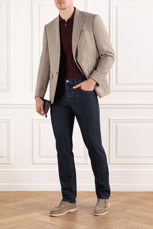 Scissor Scriptor blue stretch denim jeans with dragon embroidery on the back pocket 189723 - photo 2
