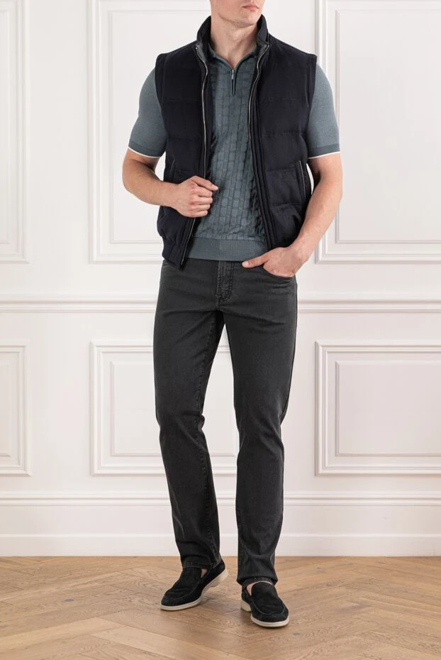 Black stretch denim jeans with emblem on the back pocket - photo 2