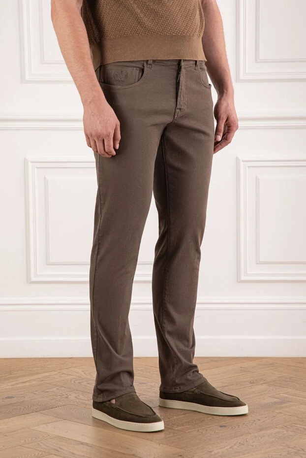 Scissor Scriptor soft denim jeans in brown with signature decor 189728 - photo 3