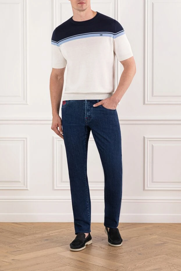 Scissor Scriptor blue jeans with contrasting red fittings 189729 - photo 2